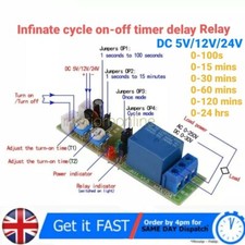 5V 12V 24V Infinite Cycle Delay Time Timer Relay Turn ON OFF Switch Loop Module 