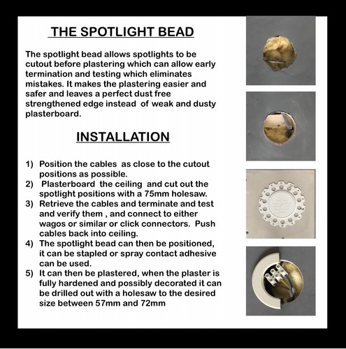 Single spotlight bead 72mm - single,