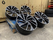 18"/VW Golf MK5/6/7/8/Gloss Black Machined Adelaide Design Alloys X4