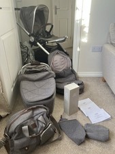 Mamas & Papas Ocarro Pushchair Carry Cot Footmuff Change Bag Dark Grey Twill