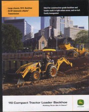John Deere "110 Compact" Tractor Loader Backhoe Brochure Leaflet
