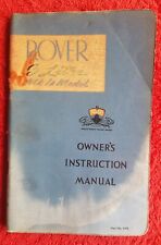 Rover 3 Litre Mk 1 Original Owners Instruction Manual Handbook 1961 No. TP/280/A