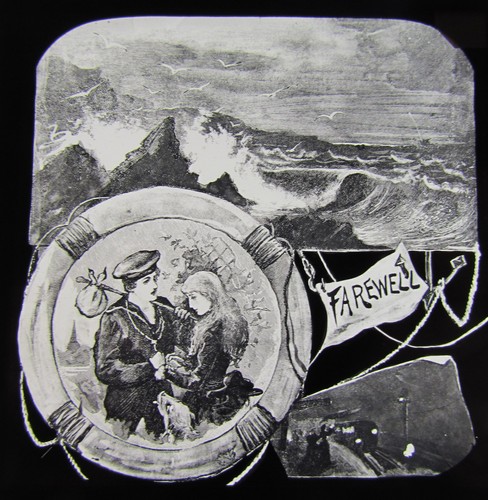Glass magic lantern slide - glass,