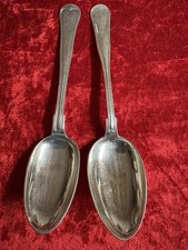 Pair of Antique Silver Spoons Solid Silver Danish Hallmarks 84 grams