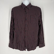 Lands End Shirt Mens Large Red
