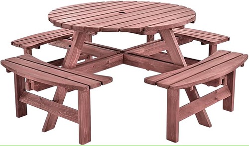 Seater wooden round picnic - 8,