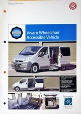 Vauxhall Vivaro Wheelchair Accessible Vehicle Brochure 2006