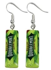 NOVELTY Wrigleys Spearmint Chewing Gum packet  EARRINGS