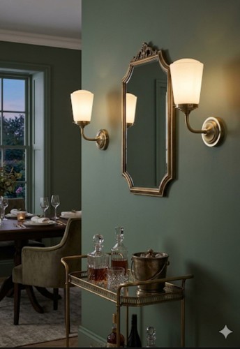 Dar brass wall lights - brass,