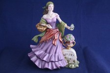 ROYAL WORCESTER  VERY RARE LARGE THE LUCKY WHITE HEATHER SELLER FIGURINE - BOXED