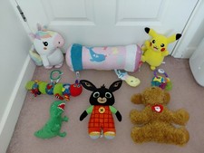 Baby Soft Toys Bundle, Crawl Roller, Plush & Sensory Mix, Lovely Condition