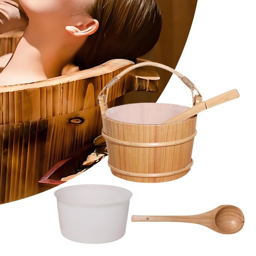 Wooden sauna bucket with ladle - sauna,