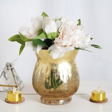6 GOLD 6" tall Crackle Glass