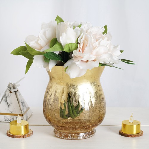 Gold tall crackle glass - 6,