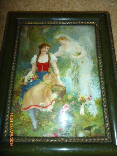 Antique crystoleum picture - antique,