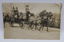 Postcard: Royal Horses and Carriage Passing Crowd. Real Photograph.