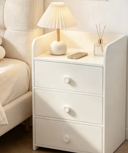 White drawer bedside - white, table
