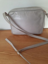 Vintage Bally Quality Leather Shoulder Bag, Light Grey