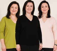 Women Plus Size V-Neck Jumper