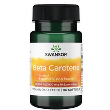 Swanson Beta Carotene 10,000iu (3,000mcg) 100 Softgels, Eye Health, Immune