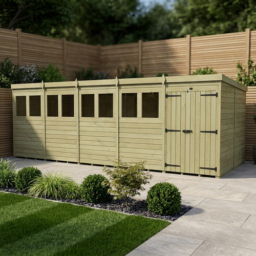 Pent shed double door - 20,