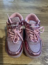 UK Girls Kids LED Wheel Trainers Kids Flash Roller Skate Sneakers Skates Shoes-