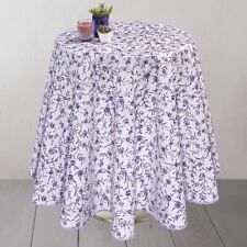 Wipe Clean Tablecloth Waterproof PVC Oilcloth Vinyl Table Cover Purple White
