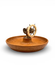 Brass ships wheel - brass, nautical