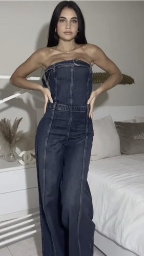Zara strapless jumpsuit denim - zara,