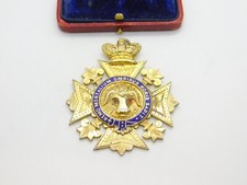 Large Gold on Sterling Silver Enamel RAOB Masonic Jewellery Medal 1928 London