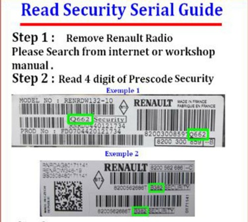 Renault radio unlock codes - renault,