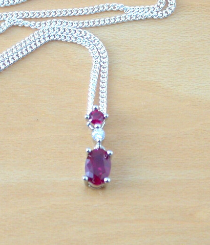 Sterling silver ruby lab - silver,