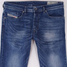 Mens Diesel BUSTER 0853R Stretch Slim Tapered Blue Jeans W33 L32