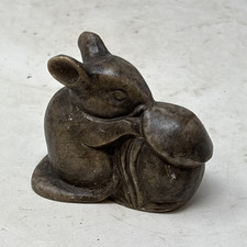 Carved Stone - Mouse With Mushrooms