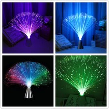 Gift LED Multi Colour Changing Fibre Optic Fountain Night Home Light Lamp