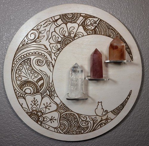 White mandala moon - mandala, and