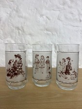 Set of 3 Vintage Norman Rockwell Pepsi Glasses Brown & Bigelow Limited Edition