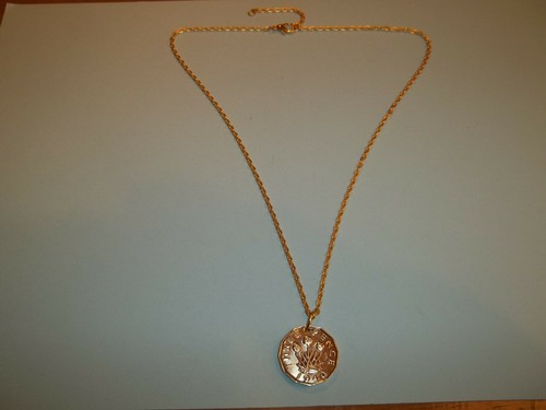 Three penny coin - penny, gold