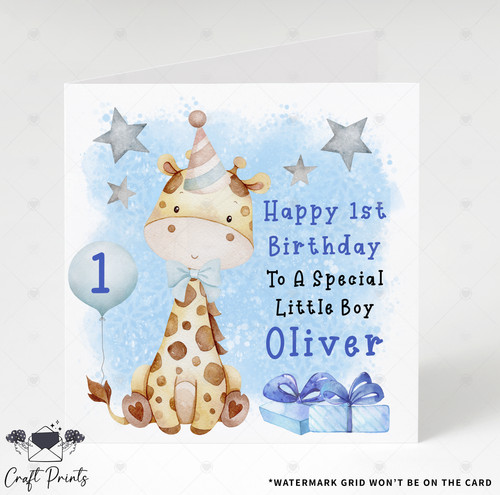 Personalised giraffe boys 1st - giraffe,