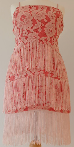 Small dress tassles - dress, peach