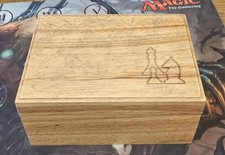 Wooden chess pieces in box