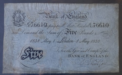 Bank england white - england, £5