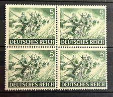 1943 German block of 4 Stamps - Motorcycle drivers Wehrmacht Mi:DR 833 MNH /734