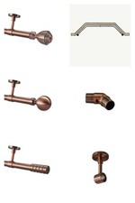 28mm Ceiling Fit Antique Copper Bay Window Curtain Pole For Eyelet Curtains