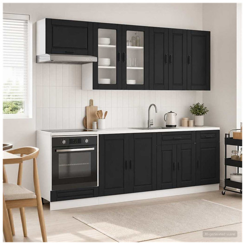 Kitchen unit piece black - unit, 8-piece