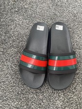 Authentic Gucci Men's Slide Sandal With Green And Red Web -Size  8 R.R.P £365