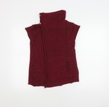 Night Owl Women's Red Sleeveless Mock Neck Vest