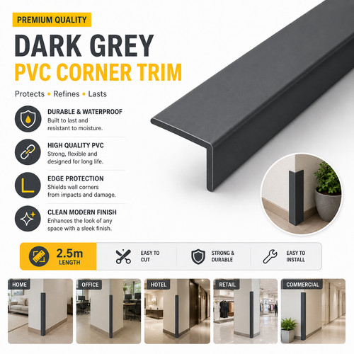 Dark grey pvc corner - pvc, angle