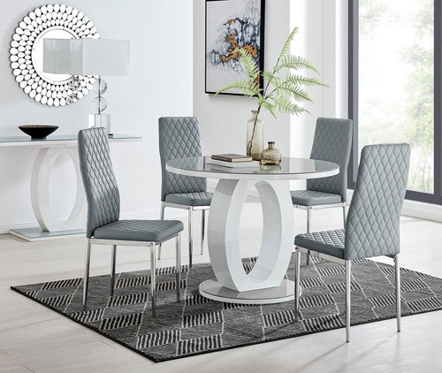 Giovani round white gloss - gloss, and