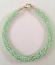 Unusual Handmade Mint Green Seed Beads Gizmo Bracelet